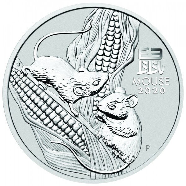 1 kg Silber Lunar III Maus Silbermünze 2020 Australien