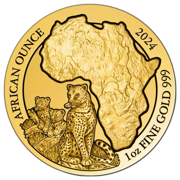 1 Unze (oz) Gold African Ounce Leopard 2024 Ruanda