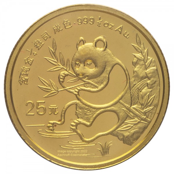 Ankauf: China Panda 1991, Goldmünze 1/4 Unze (oz)