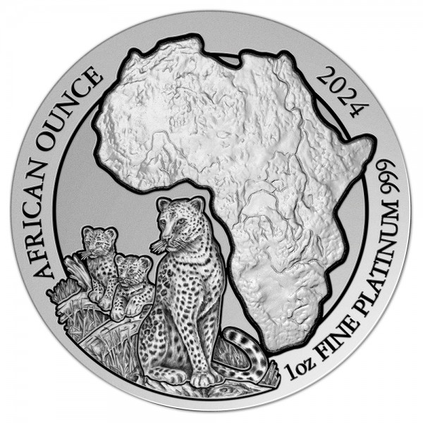 1 Unze (oz) Platin African Ounce Leopard 2024 Ruanda