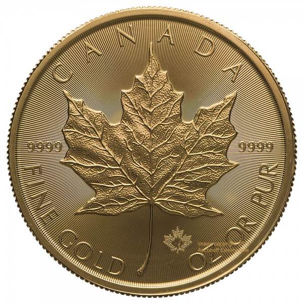 1 Unze (oz) Gold Maple Leaf Goldmünze Kanada diverse Jahrgänge