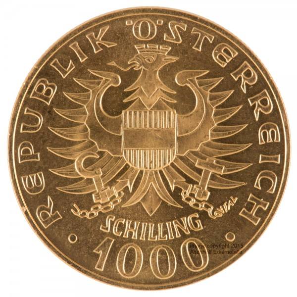 Babenberger 1.000 Schilling 1976 Goldmünze Österreich